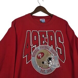 VTG San Francisco 49ers Sweatshirt XL Red Trench Ultra Made in USA NFL Big Print